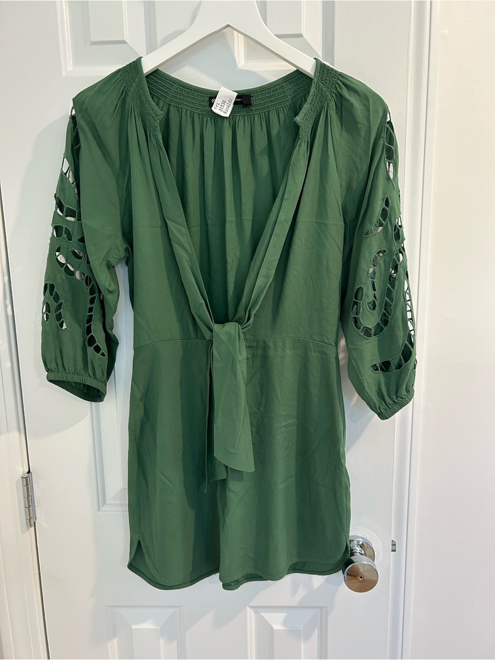 ViX Paula Hermanny Green Cutout Sleeve Mini Dress XS